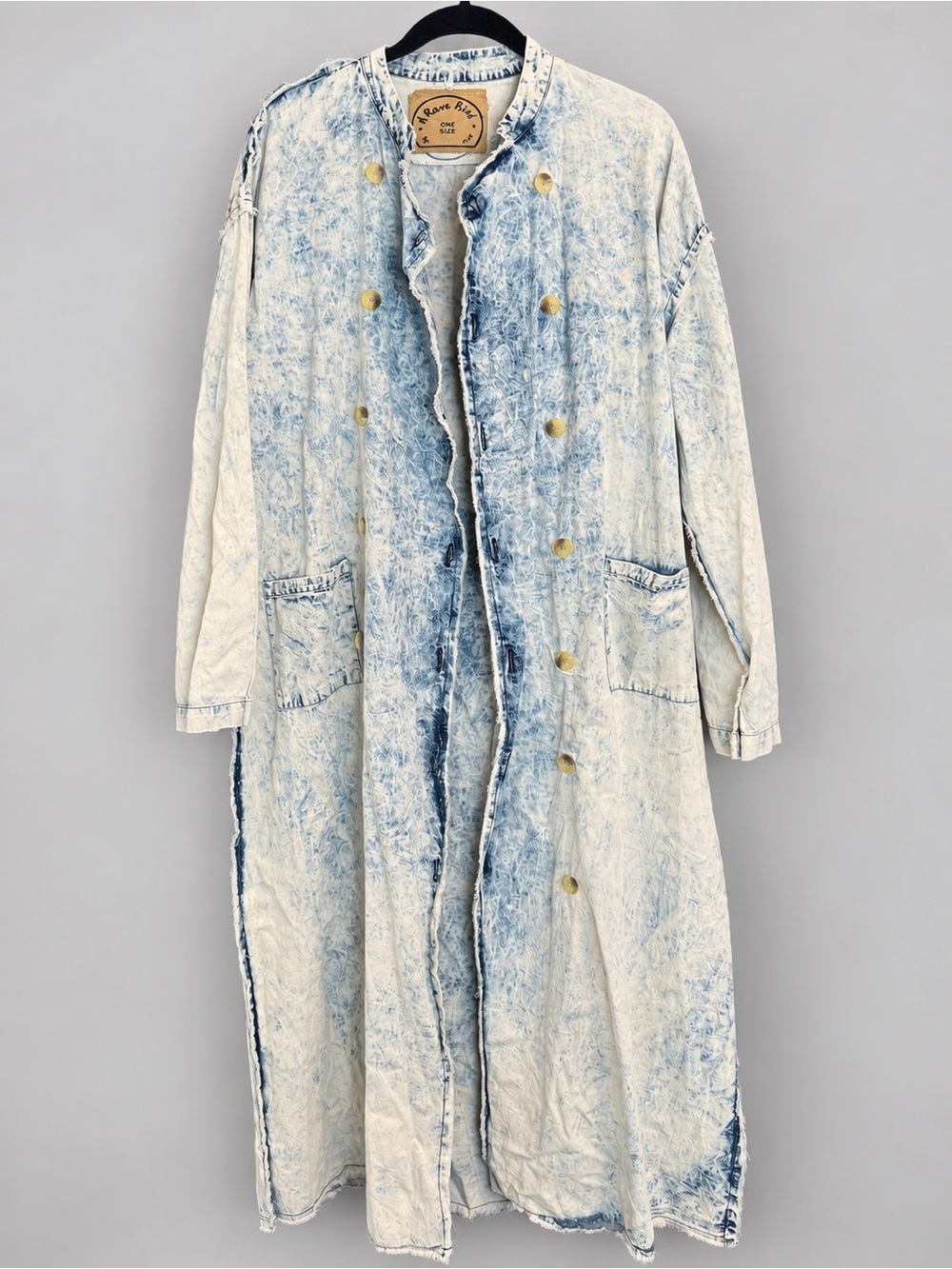 A Rare Bird Acid Wash Chambray Light Weight Duster Jacket